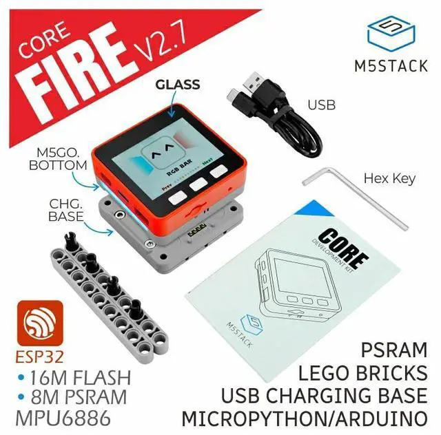 Alt view image 2 of 7 - M5Stack Official FIRE IoT Development Kit (PSRAM) V2.7