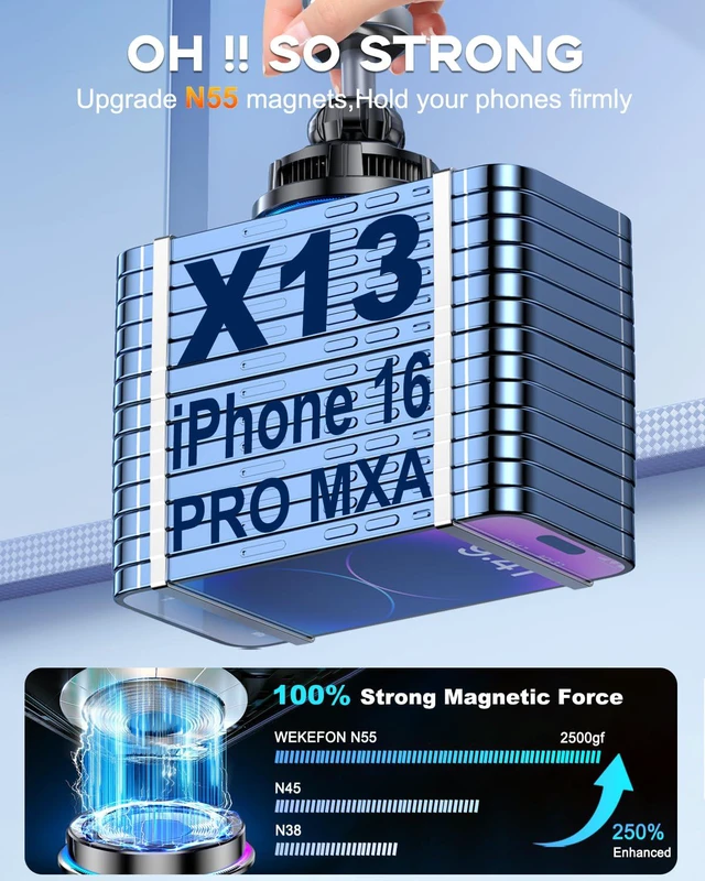 Alt view image 6 of 7 - for MagSafe Car Mount Charger TEC Fan Cooling Magnetic Wireless Car Charger