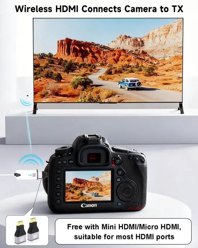 Alt view image 7 of 7 - 2026 Upgrade Wireless HDMI Transmitter and Receiver 328FT/100M, 4K Decode 1080P@60Hz Ultra HD Extender Kit Display Adapter, Plug & Play 5G+2.4G for Video/Audio to Monitor from TV Box/Laptop/Projector