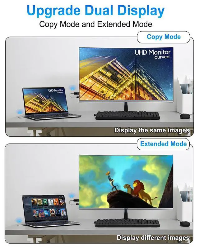 Alt view image 5 of 7 - 2026 Upgrade Wireless HDMI Transmitter and Receiver 328FT/100M, 4K Decode 1080P@60Hz Ultra HD Extender Kit Display Adapter, Plug & Play 5G+2.4G for Video/Audio to Monitor from TV Box/Laptop/Projector