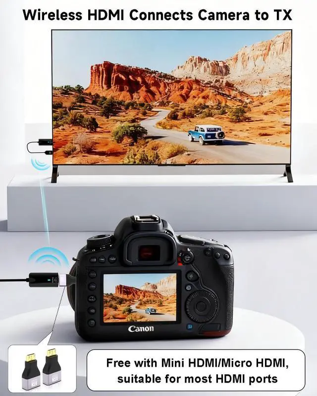 Alt view image 7 of 7 - 2026 Upgrade Wireless HDMI Transmitter and Receiver 328FT/100M, 4K Decode 1080P@60Hz Ultra HD Extender Kit Display Adapter, Plug & Play 5G+2.4G for Video/Audio to Monitor from TV Box/Laptop/Projector