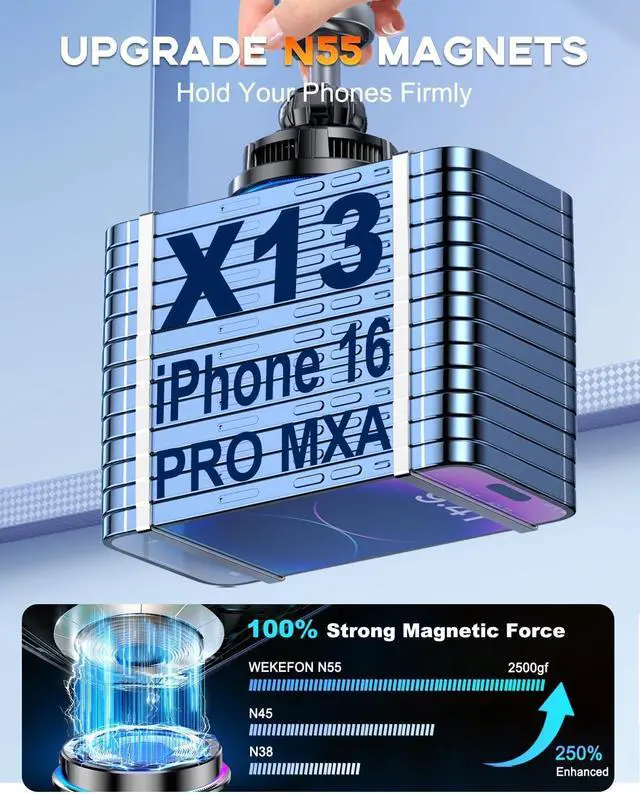 Alt view image 4 of 7 - for MagSafe Car Mount Charger TEC Fan Cooling Magnetic Wireless Car Charger