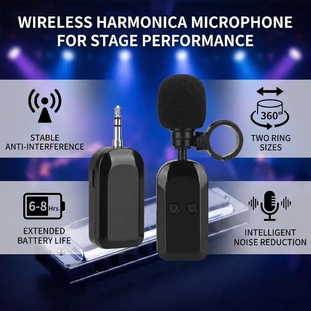 Alt view image 2 of 7 - Wireless Harmonica Microphone, Ring Pickup