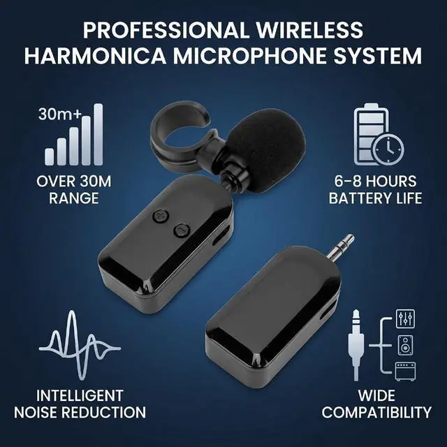 Alt view image 3 of 7 - Wireless Harmonica Microphone, Ring Pickup