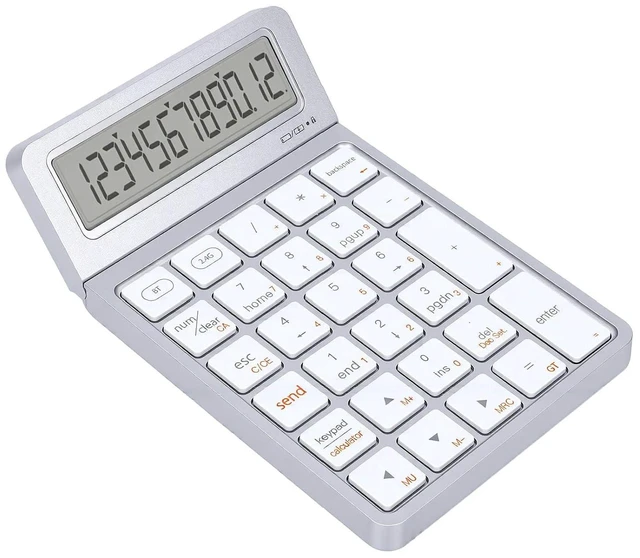 Main image of Wireless Numeric Keypad Calculator, Bluetooth 2.4G Dual Mode (Silver White)