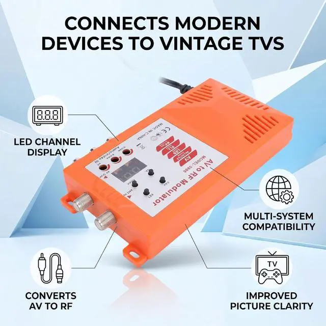 Alt view image 5 of 7 - Coaxial UHF Converter RF Modulator (US Plug)