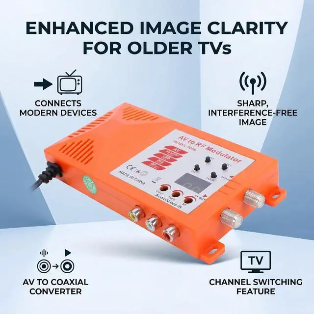 Alt view image 4 of 7 - Coaxial UHF Converter RF Modulator (US Plug)