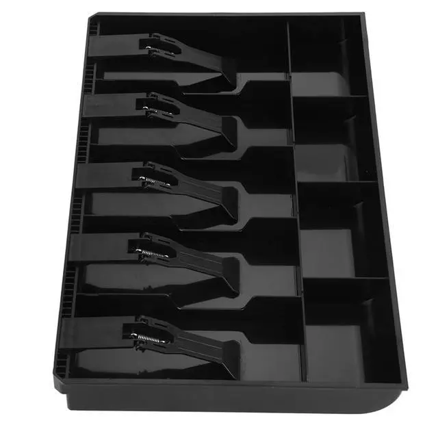 Alt view image 6 of 7 - Five Grids Casrawer Register Insert Tray Cashier Tidy Storage Safe Box (Black)