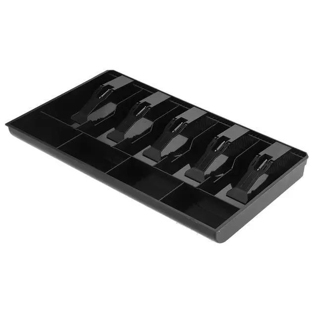 Alt view image 4 of 7 - Five Grids Casrawer Register Insert Tray Cashier Tidy Storage Safe Box (Black)