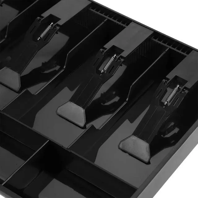 Alt view image 7 of 7 - Five Grids Casrawer Register Insert Tray Cashier Tidy Storage Safe Box (Black)