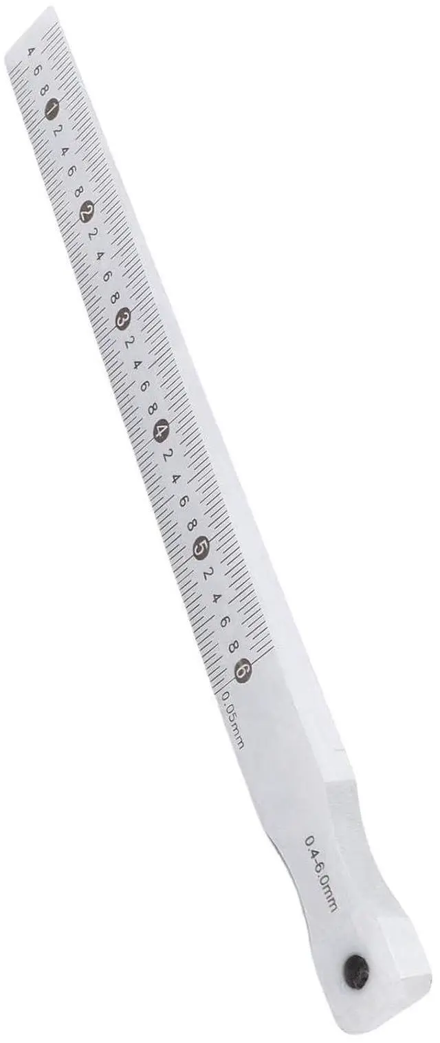 Alt view image 2 of 7 - Taper Gage 0.4 6mm Range 0.05mm Accuracy Stainless Steel Width Measuring Tool Construction Railway Automotive