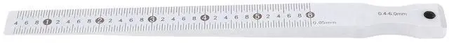 Alt view image 6 of 7 - Taper Gage 0.4 6mm Range 0.05mm Accuracy Stainless Steel Width Measuring Tool Construction Railway Automotive