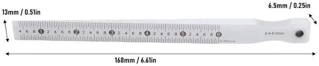 Alt view image 7 of 7 - Taper Gage 0.4 6mm Range 0.05mm Accuracy Stainless Steel Width Measuring Tool Construction Railway Automotive