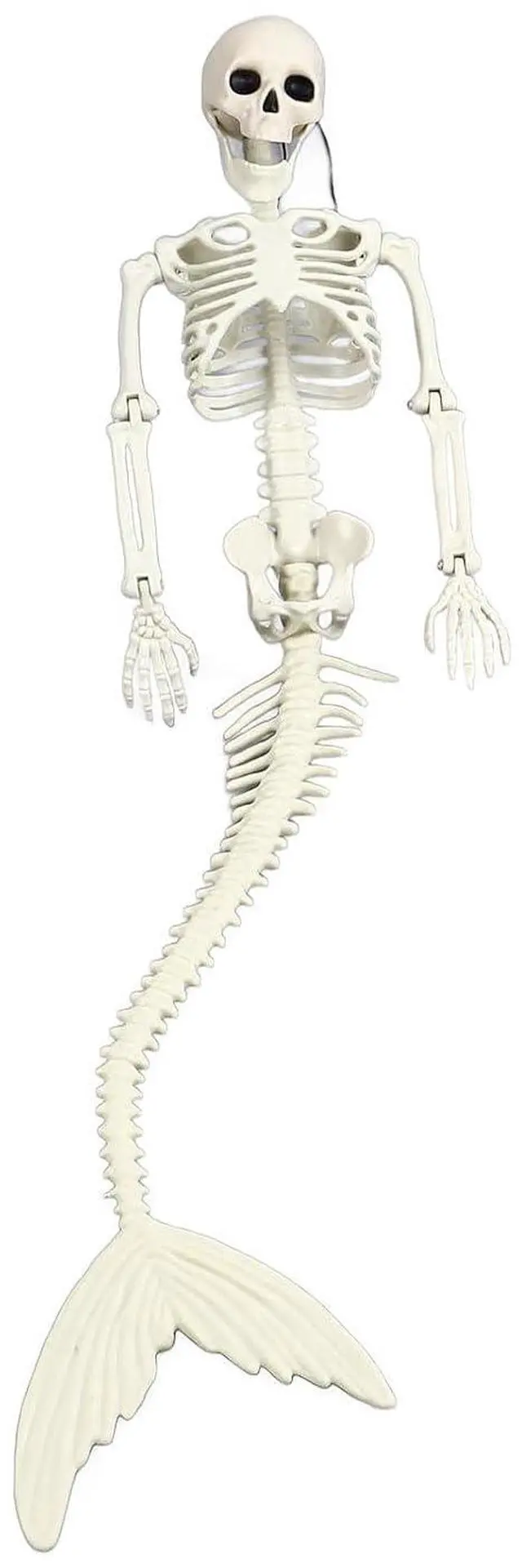 Alt view image 5 of 7 - Life Size Skeleton Mermaid Halloween Outdoor Decorations Movable Posable Joints Full Body Skeleton Mermaid Props
