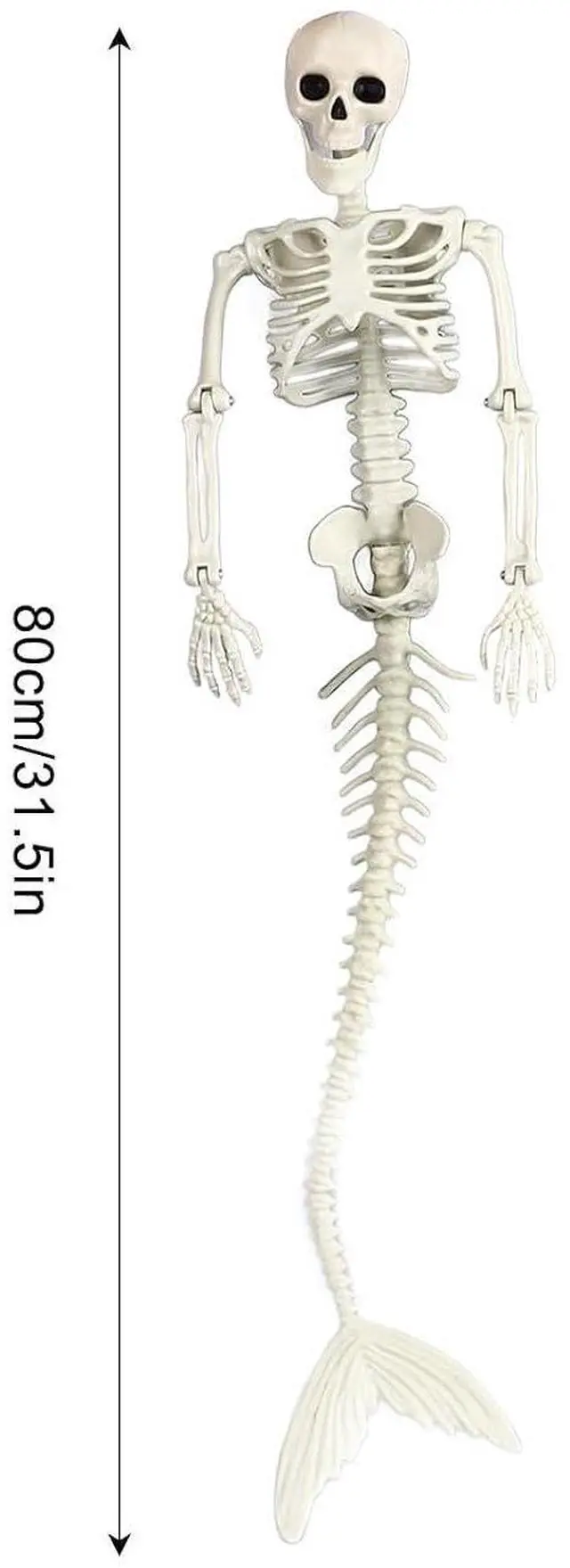 Alt view image 7 of 7 - Life Size Skeleton Mermaid Halloween Outdoor Decorations Movable Posable Joints Full Body Skeleton Mermaid Props