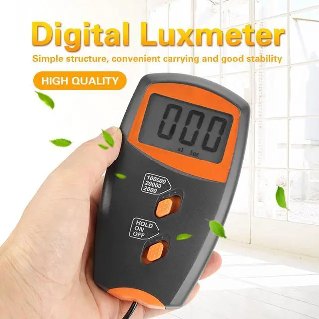 Alt view image 3 of 7 - Luxmeter, Digital Light Meter Illuminometer with High Photodetector, Handheld Illumination Tester for Indoor Office School Warehouse Factory, 200,000 Range