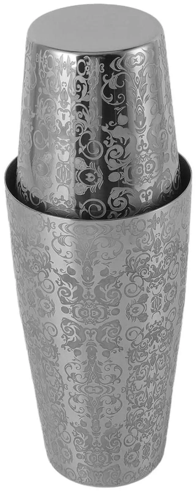 Main image of Stainless Steel Cocktail Shaker Engraved Martini Shaker Silver Japanese Bar Mixer, Stainless Steel, Suitable for Bar (Bottomless)