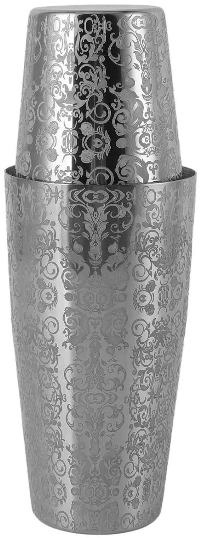 Alt view image 2 of 7 - Stainless Steel Cocktail Shaker Engraved Martini Shaker Silver Japanese Bar Mixer, Stainless Steel, Suitable for Bar (Bottomless)
