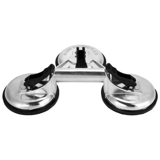 Alt view image 2 of 7 - Aluminum Alloy 3 Plates Vacuum Suction Cup Glass Lifter Puller for Moving Glasses Tiles Mirrors