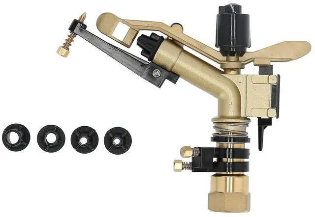 Alt view image 6 of 7 - DN25 Rocker Arm Rotating Sprinkler Adjustable Angle Impact Sprinkler Garden Irrigation Tool