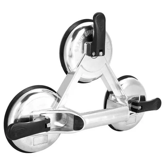 Alt view image 7 of 7 - Aluminum Alloy 3 Plates Vacuum Suction Cup Glass Lifter Puller for Moving Glasses Tiles Mirrors