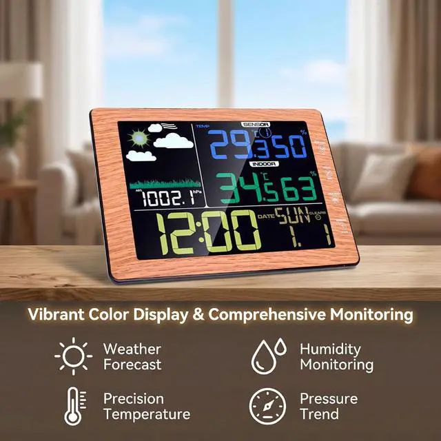 Alt view image 3 of 7 - Weather Forecast Station, for Indoor Outdoor