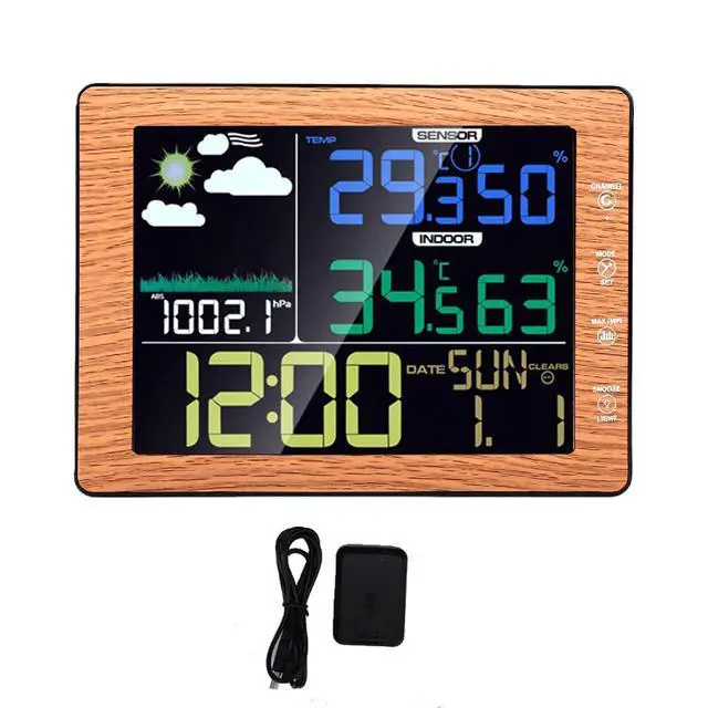Alt view image 7 of 7 - Weather Forecast Station, for Indoor Outdoor