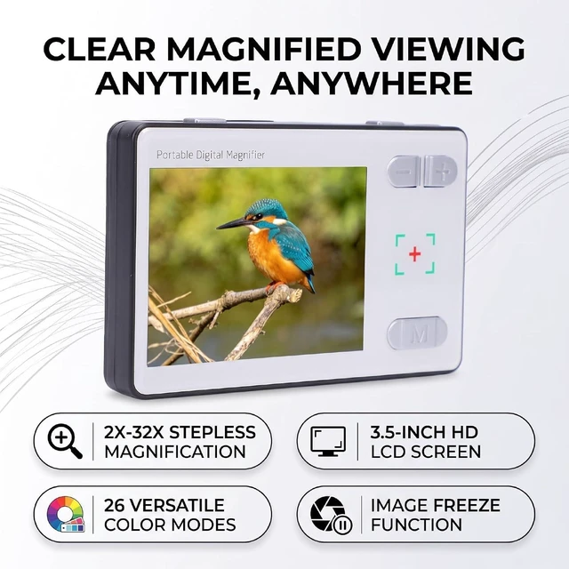 Alt view image 2 of 7 - 3.5 Inch Digital Magnifier, for Low Vision Seniors Kids