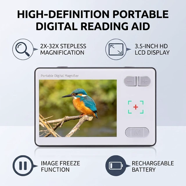 Alt view image 4 of 7 - 3.5 Inch Digital Magnifier, for Low Vision Seniors Kids