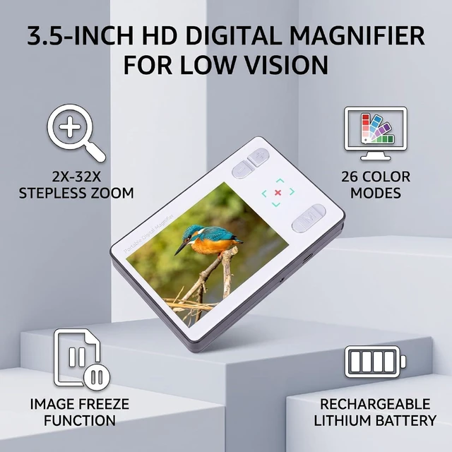 Alt view image 5 of 7 - 3.5 Inch Digital Magnifier, for Low Vision Seniors Kids