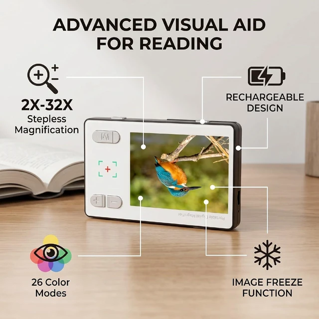 Alt view image 6 of 7 - 3.5 Inch Digital Magnifier, for Low Vision Seniors Kids