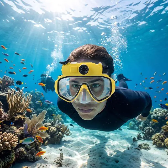 Alt view image 4 of 7 - Diving Goggles with Camera,15M Water Proof, 2K 50MP