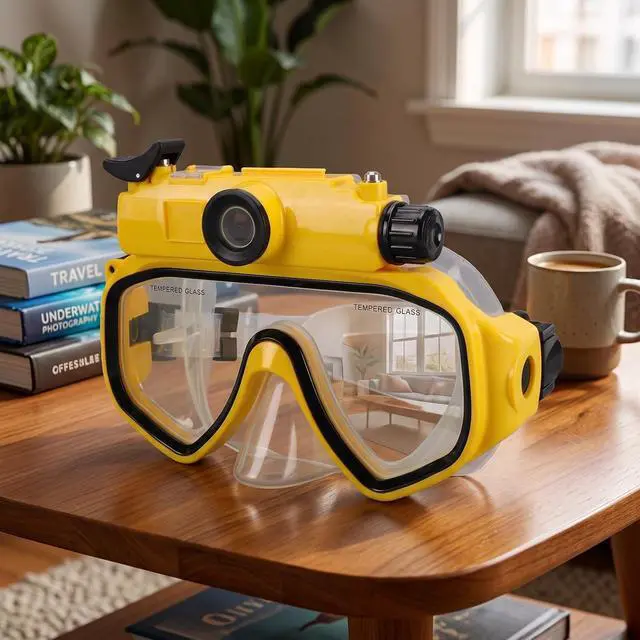 Alt view image 6 of 7 - Diving Goggles with Camera,15M Water Proof, 2K 50MP