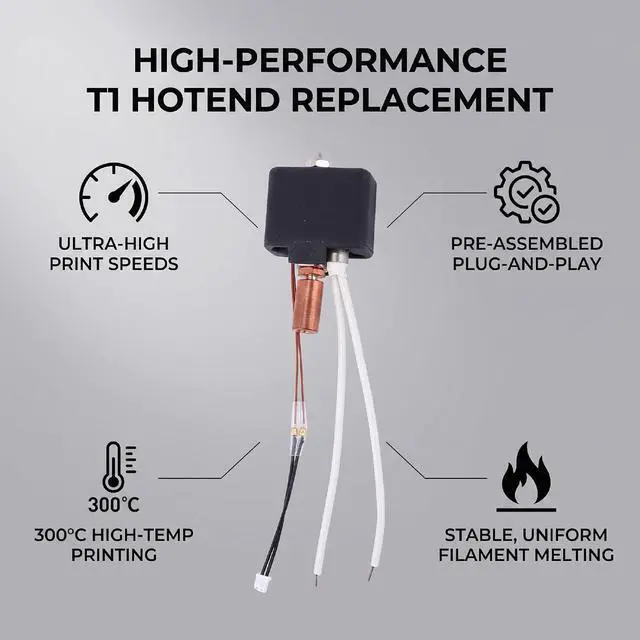 Alt view image 3 of 7 - Hotend for FL Sun T1 Series Pro Max, 1000mm s