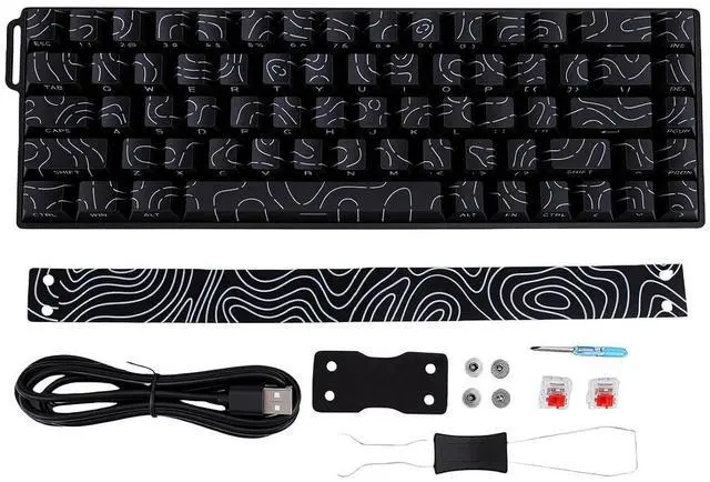 Alt view image 7 of 7 - Wired Mechanical Gaming Keyboard, 68 Keys (Black)