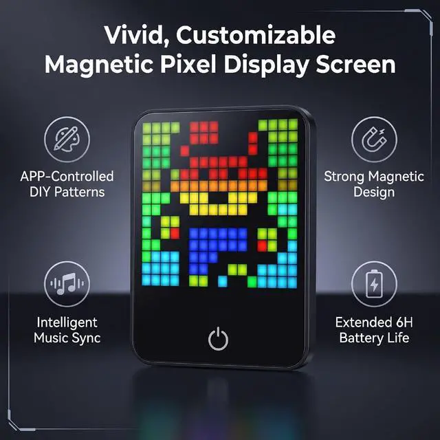 Alt view image 3 of 7 - Magnetic LED Pixel Display with Bluetooth APP Control