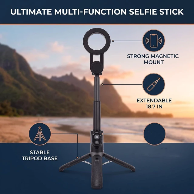 Alt view image 3 of 7 - Selfie Stick with Remote, Phone Selfie Stick, Small (with Light)