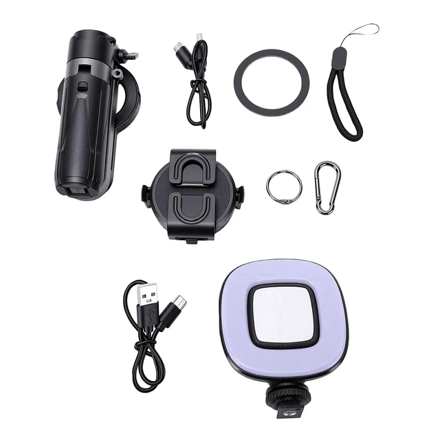 Alt view image 7 of 7 - Selfie Stick with Remote, Phone Selfie Stick, Small (with Light)