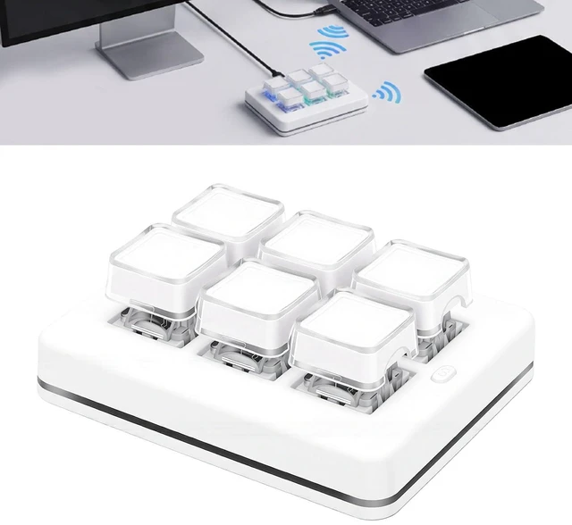 Alt view image 6 of 7 - Programmable Macro Keyboard, One Handed Keyboard, Gaming Keypad (White)