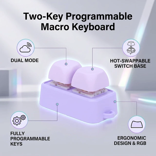 Alt view image 3 of 7 - Bluetooth Page Turner Keyboard, 2 Key Customizable