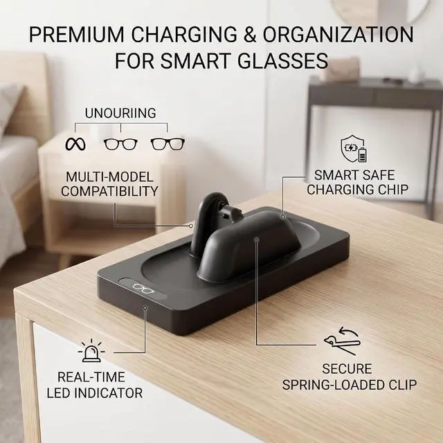 Alt view image 2 of 7 - Charging Stand for Meta Glasses