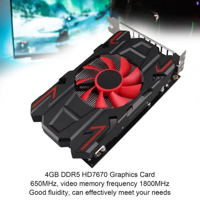 Alt view image 4 of 7 - Graphics Card for PC, HD7670 Video Card, Computer Graphics (HD7670 4GB DDR5)