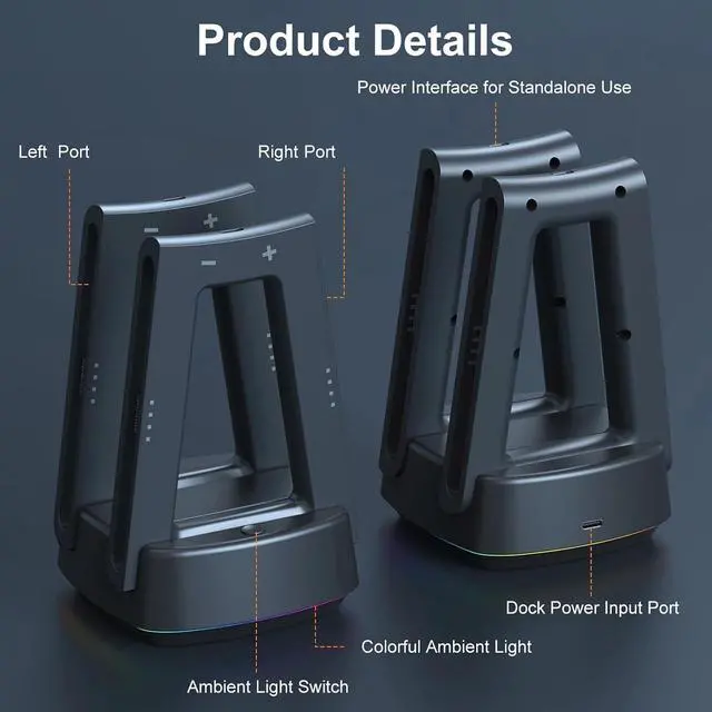 Alt view image 2 of 7 - Controller Charger Station Base, Game Controller Charge Station, Charging Dock Fit for Switch 2