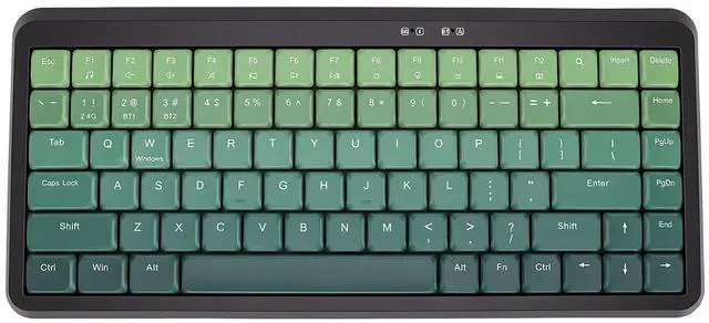 Main image of Wireless Keyboard, Bluetooth 2.4G Dual Modes Keyboard (Black Green Gradient)