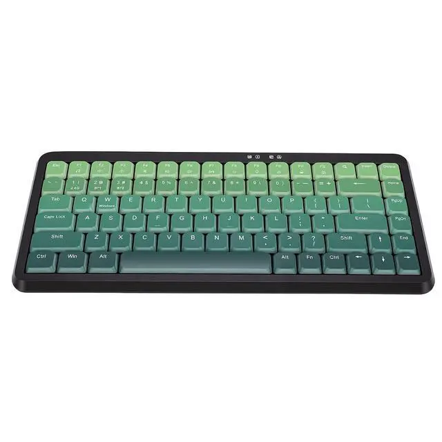 Alt view image 7 of 7 - Wireless Keyboard, Bluetooth 2.4G Dual Modes Keyboard (Black Green Gradient)