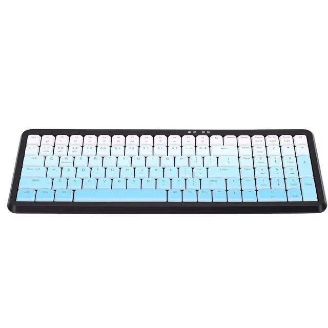 Alt view image 7 of 7 - Wireless Keyboard, Ergonomic Keyboard with Numeric Keypad, Quiet Typing, Dual Mode 2.4G BT, Ultra Slim, for Office Library (Dual Mode Black Blue Gradient Color)