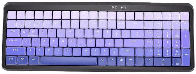 Main image of Wireless Keyboard, BT 2.4G Dual Mode, Compact Portable Ergonomic Keyboard, Low Noise, for Computer Desktop Laptop Multi Device (Dual Mode Black Purple Gradient)