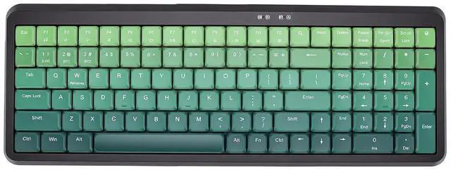 Main image of Wireless Keyboard, BT 2.4G Dual Mode, Compact Portable Ergonomic Keyboard, Low Noise, for Computer Desktop Laptop Multi Device (Dual Mode Black Green Gradient)