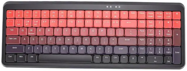Main image of Wireless Keyboard, BT 2.4G Dual Mode, Compact Portable Ergonomic Keyboard, Low Noise, for Computer Desktop Laptop Multi Device (Dual Mode Black Red Gradient)