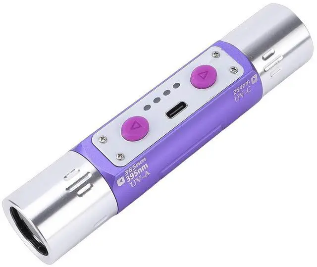 Main image of Black Light Flashlight Detector, Multi Functional for Jade Ceramics Artwork Ink Inspection, 254nm/365nm/395nm Wavelengths, Built in Battery
